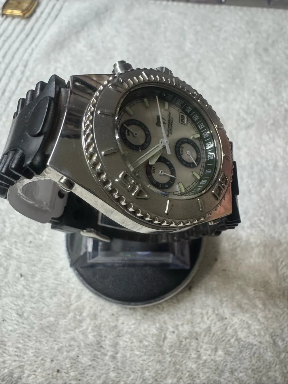 Technomarine Men's Silver and White Chronograph Watch